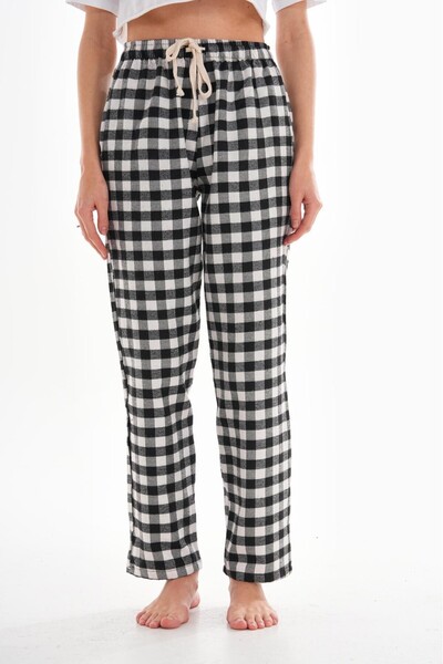 HG MODA Trening de pijama cu model carouri pătrate pentru femei