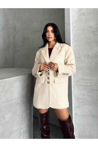 FERZOLAİO 4 Button Stone Cashmere Blazer Jacket