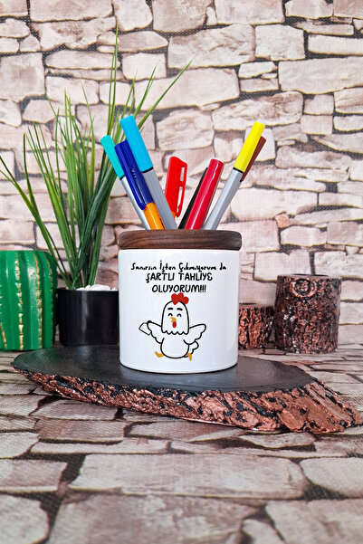 qoeuyl boutique Nu mă iau la locul de muncă, ci devin demis Organizator de birou cu suport pentru stilou din ceramică imprimat