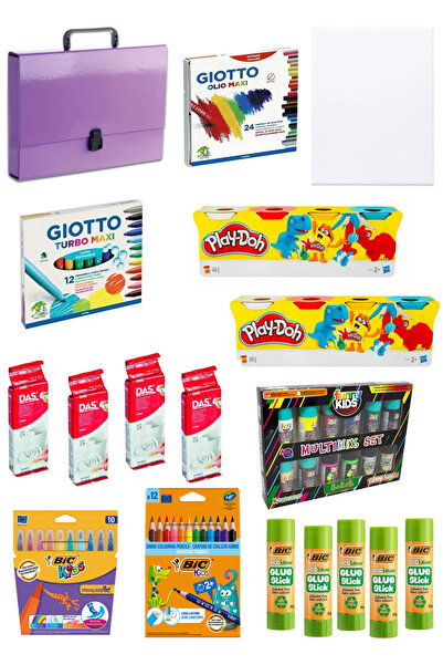 GLANCE Kutu Klasör Kulplu Çanta 35x50 Tuval Okul Sanat Set 9