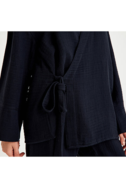 Miespiga 100% Cotton Inner Tie Double Breasted Women's Muslin Kimono