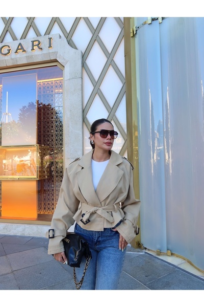ESRAHELVACI Belted Short Trench