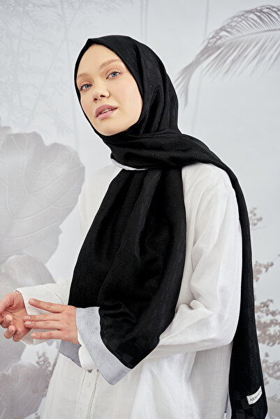 ARMANDA Dama Monogram Shal - Black - Gray