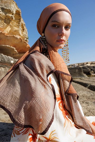 Mooncorn Gradient Muslin Shawl Copper