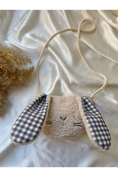 Miniminiksdesing 2-5 Years Old Rabbit Embroidered Children's Bag with Side Strap