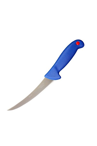 SDX Market Cuțit de măcelar cu lamă curbată semiflexibilă, 15 cm, oțel german, mâner albastru închis, Sdx Market