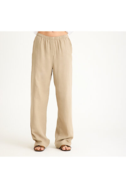 Miespiga 100% Cotton Women's Muslin Trousers with Elastic Waist