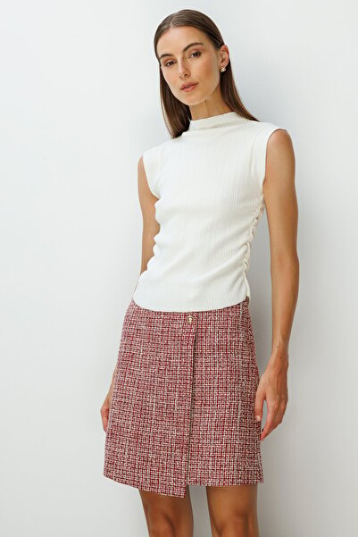 ON Плетен пуловер без ръкави с ребра отстрани