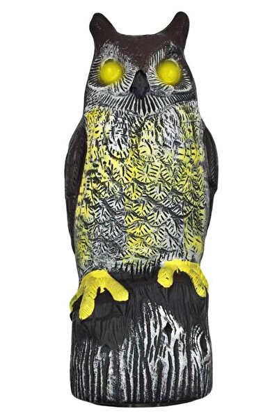 SGTT Bufniță decorativă de grădină cu ochi luminoși și sunet, panou solar cu senzor de mișcare