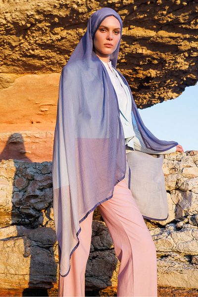 Mooncorn Gradient Muslin Shawl Lavender