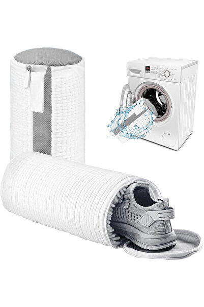 Sunshine smile Fine shoe washing bags for washing shoes in the washing machine, set of 2 pieces, white