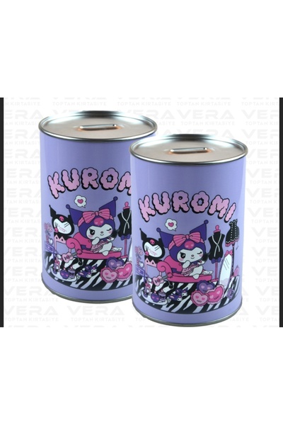 DerinHome Metal Piggy Bank with Kuromi Figure 14 cm