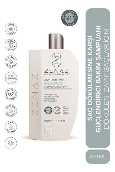 Zenaz Cosmetics Saç Dökülmesine Karşı Güçlendirici Bakım Şampuanı Dökülen Zayıf Saçlar İçin