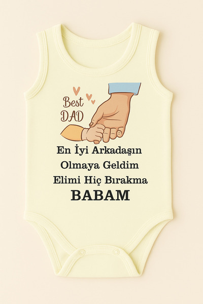 SVART WEAR بدلة أطفال من القطن المطبوع بنمط Baba Best Dad من القطن المطبوع