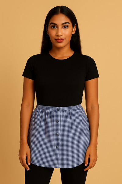 mirach Open Sides U Model Shirt Skirt Buttoned Cotton Modern Design for Stylish and Comfortable Use