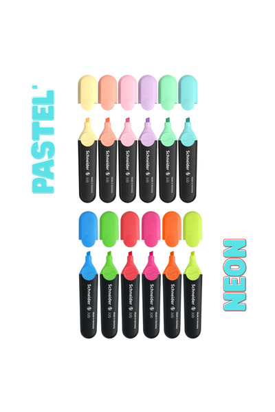 Schneider Pen Schneider 6 Colors Pastel 6 Colors Neon Highlighter Set