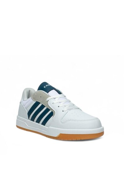 McDark Unisex White Navy Blue Thermo Sole Striped Lace-Up Sports Shoes