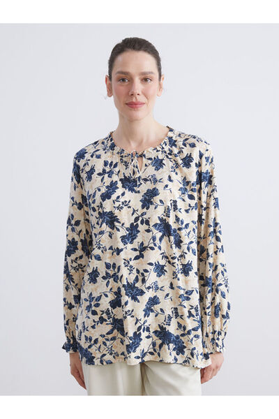 LC Waikiki Tie Neck Floral Blouse