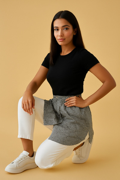 mirach Open Sides U Model Shirt Skirt Buttoned Cotton Modern Design for Stylish and Comfortable Use