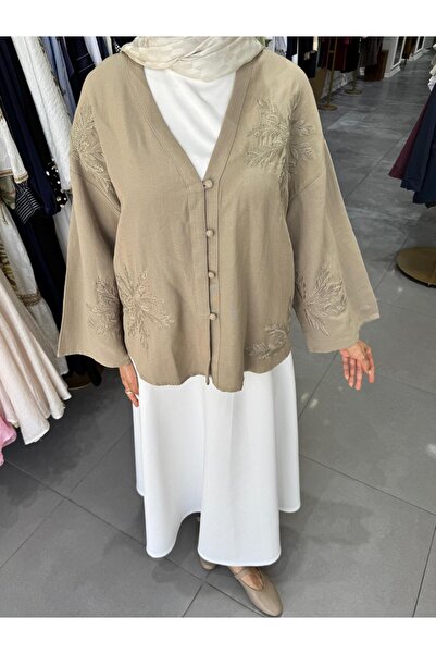 MODA HASEN NAKIŞ DETAYLI V YAKA GÖMLEK