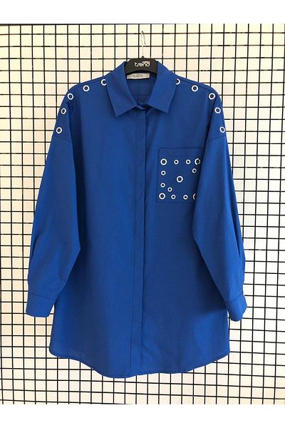 Armine Stone Detailed Hidden Button Shirt Autumn-Winter