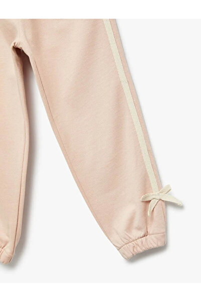 Koton Βαμβακερό φιόγκο με λεπτομέρεια σε ροζ χρώμα Jogger Pink Baby Girl Sweatpants 6Wmg40057Ak
