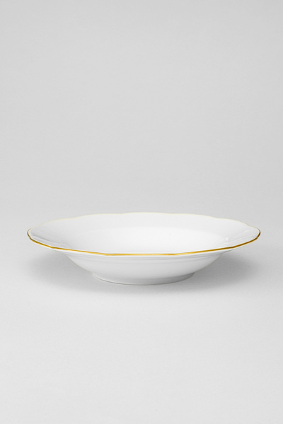 RUBİ PORSELEN Gold Gilded Porcelain Dinner Plate Set for 6 - Set