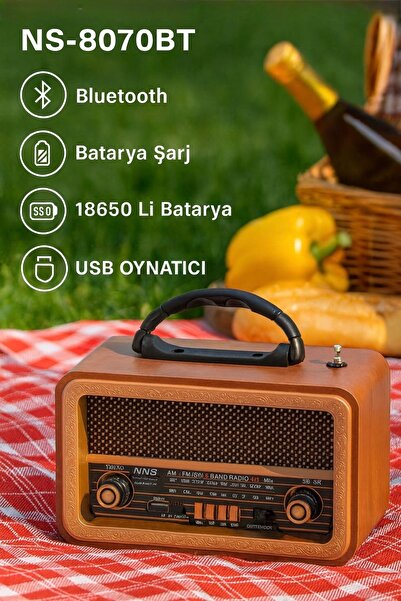 Voltico NS-8070BT Retro Bluetooth Radyo | AM/FM/SW, USB/TF Müzik Çalar