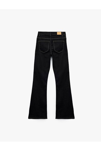 Koton Flare High Waist Wide Leg Dark Indigo Women's Jean Pants 6Wal40015Md