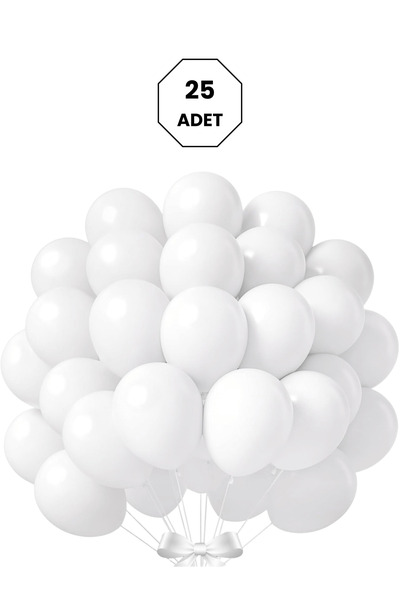 Bunloon Beyaz Balon 25 Adet Pastel Renk Dekorasyon ve Etkinlik Süsleme Seti D...