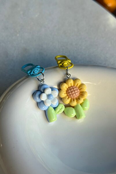 klovi Set de 2 brelocuri cu flori pentru geantă