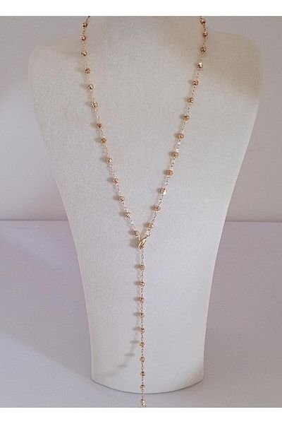 Ödül Moda Brass Gold Dorika Chain Y Necklace 60cm