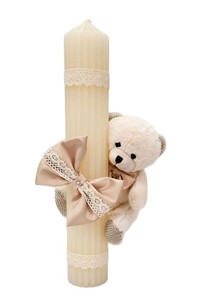 fantasialand Christening Candle, Bear Model - Cream