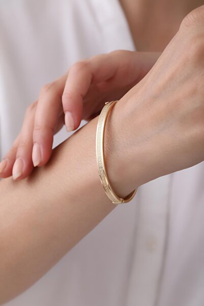 Tufanlar Kuyumculuk 14 Ayar Grek Desenli Altın Kelepçe