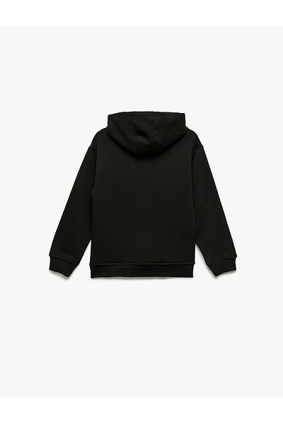 Koton Oversize Hooded Black Boy's Sweatshirt 6Wkb10112Tk