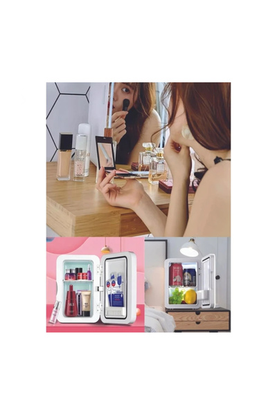 Home KRF-2505 LED Işıklı Taşınabilir Soğuk - Sıcak Ayarlı Kozmetik Mini Buzdolabı