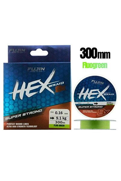 Fujin Yeni Hex 8x 0.16mm 300mt Fluo Green İp Misina