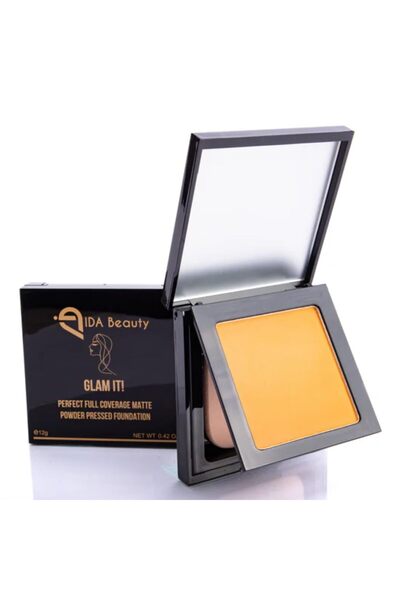 IDA Beauty Glam It! Perfect Powder Pressed Foundation | Lightweight |Cruelty-Free (UZO 10, 12g)