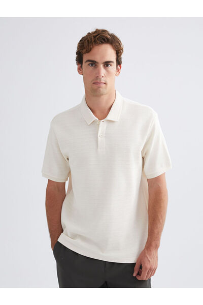 LC Waikiki Tricou gri cu guler polo cu mânecă scurtă basic pentru bărbați