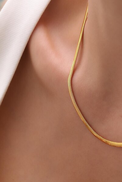 Tufanlar Kuyumculuk 22 Ayar Yılan Zincir Altın Kolye (3 mm)