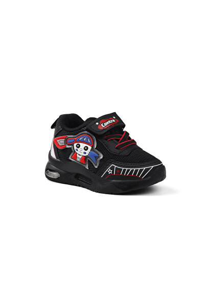 KAJILA Unisex Baby Black Red Figured Lighted Velcro Sneaker Casual Sports Shoes