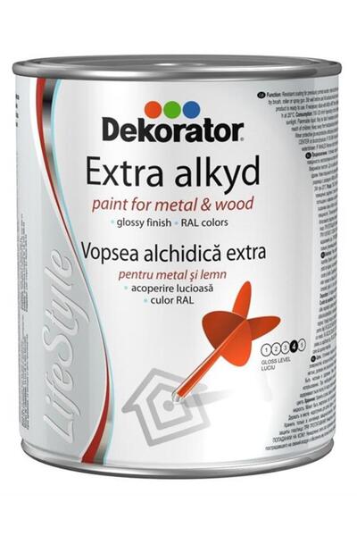 Fox Dekorator Vopsea alchidică pentru lemn și metal Dekorator Alb Lucios RAL 9016 0,75l