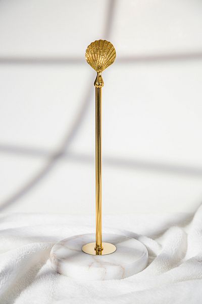 RUBİ PORSELEN 32 cm Seashell Figured Paper Towel Holder with Marble Base