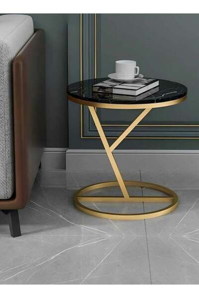 Generic Side Table 40×55 cm - Black & Gold