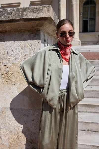 My Blog Çağla Bamber Satin Jacket - 9584