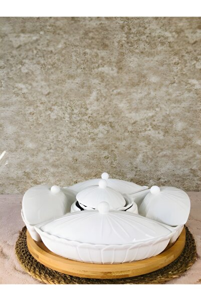 Tekbir 5 Parça Döner Bambu Standlı Kahvaltı Takımı