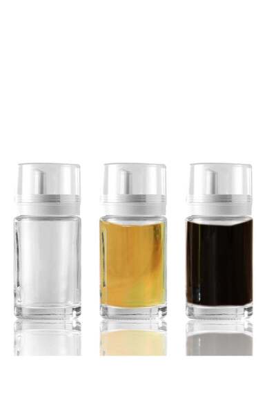 Generic Excefore Small Glass Olive Oil and Vinegar Dispenser Bottles, 3 Pcs Oil and Vinegar Cruets, Glass O