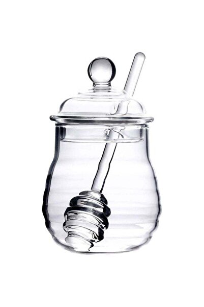Generic مرطبان عسل مع مغرفة وغطاء شفاف 250 مل