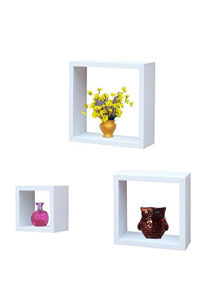 Generic Feelings Cube Floating Wall Shelf Set of 3 (30cm, 25cm & 20cm) – Spac...