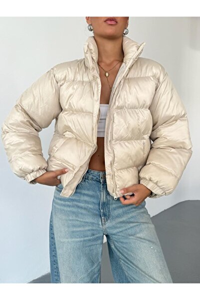 QUASAR Fashion Yeni Sezon Rahat Kalıp Siyah Şişme Mont